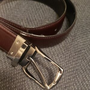 Geoffrey Beene Men's Brown/Black Reversible Leather Belt Sz 34